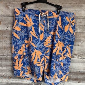 Catalina Blue and Orange Tropical Men's Board Shorts